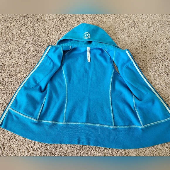 Lululemon Scuba Teal Blue Zip-Up Hoodie Vest Size 8 - Picture 4 of 6